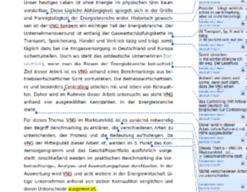 Screenshot Referenzprojekt korrogierte Seite einer Hausarbeit
