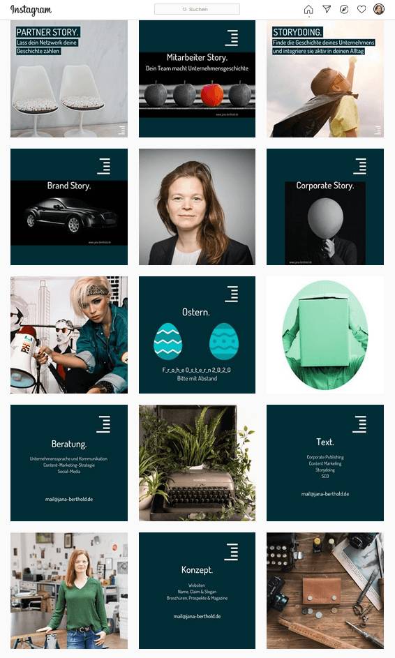 Corporate Design: Instagram Account Jana Berthold